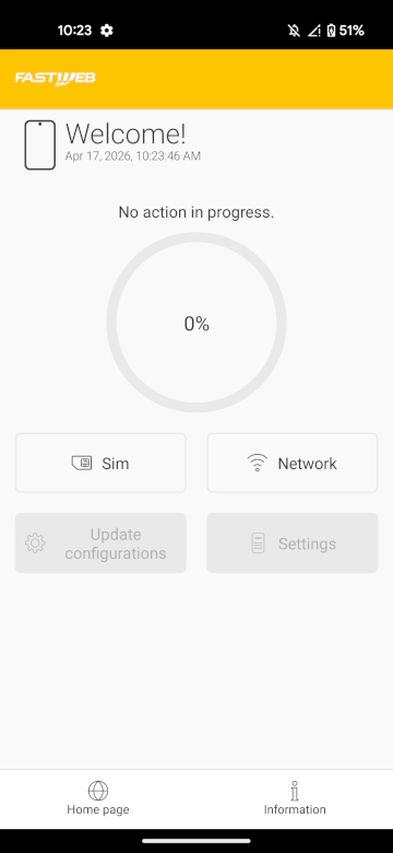 The second stage (agent) welcome screen