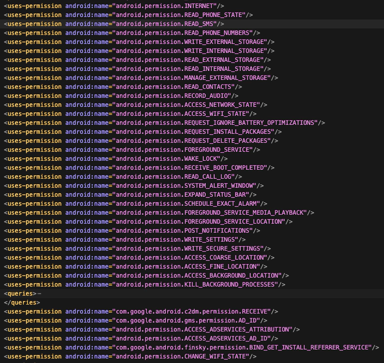 Permissions request from the second stage