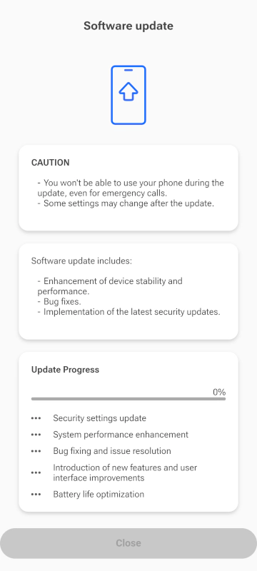 The second stage performing a fake software update